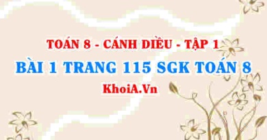 Bài 1 trang 115 SGK Toán 8 tập 1 Cánh Diều